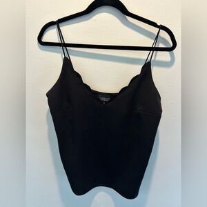 Top Shop Black Scalloped Camisole